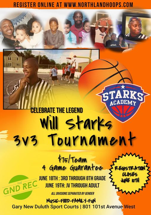 Basketball tournament poster for GND REC event